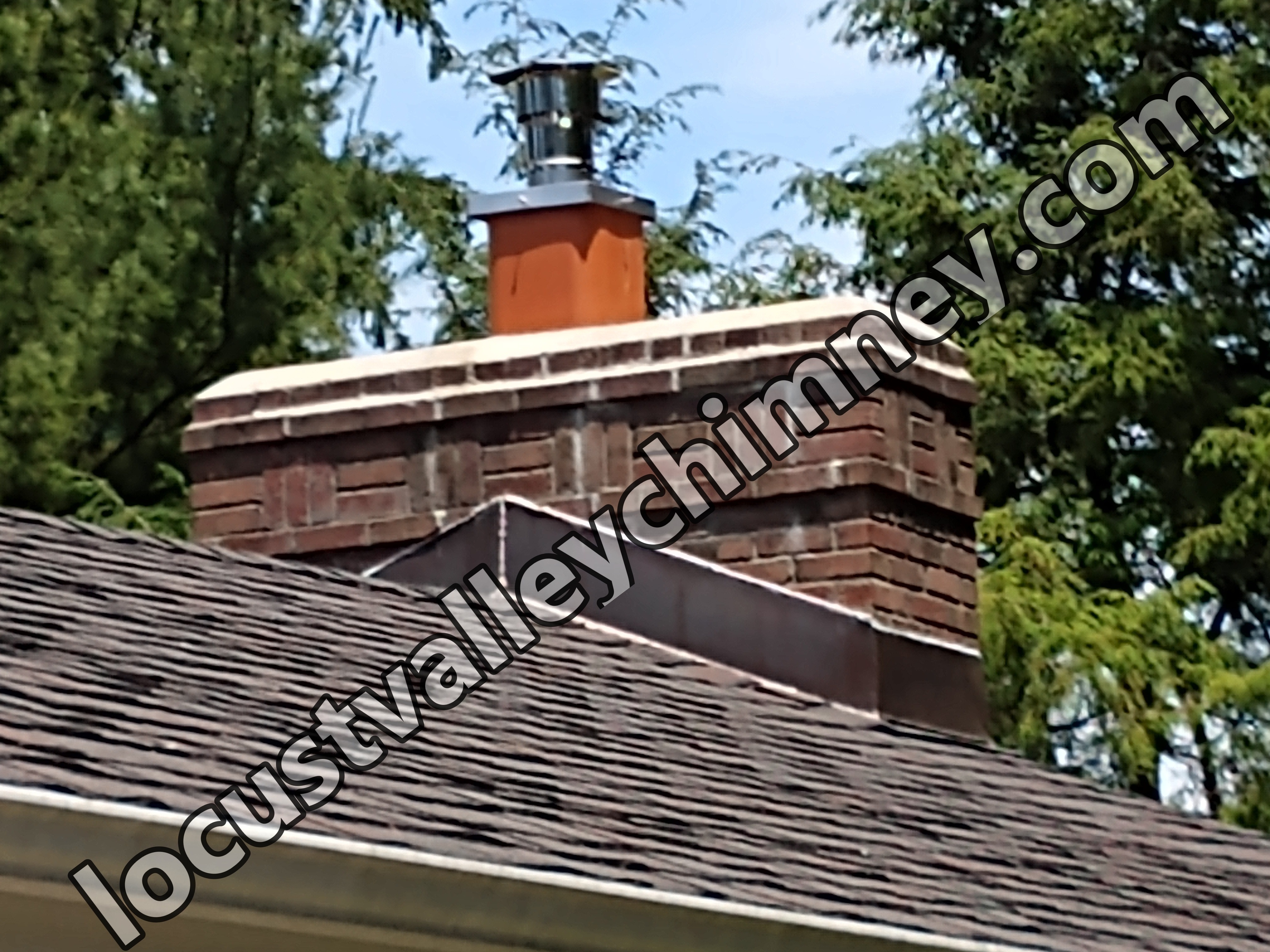Stainless steel chimney cap with animal guard in Locust Valley, New York